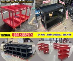 Xe đẩy đựng đồ nghề nhà xưởng gara - xe đẩy 2 ngăn, 3 ngăn, 5 ngăn
