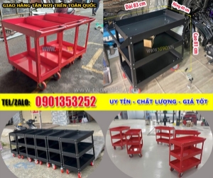 Xe đẩy đựng đồ nghề nhà xưởng gara - xe đẩy 2 ngăn, 3 ngăn, 5 ngăn