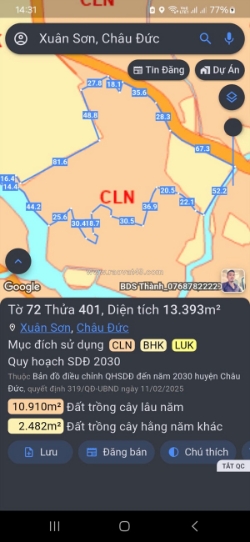 Xuân sơn hcm , 13393mv 150m mt nhưa , view suối quanh năm thích hợp làm nhà