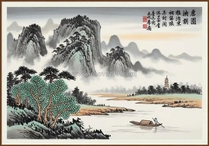 Ý nghĩa phong thủy của tranh thủy mặc núi rừng