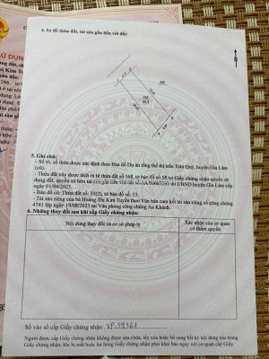 Bán 69 m2 đất kiên thành – trâu quỳ – gia lâm  ô tô vào nhà – đường thông, lh