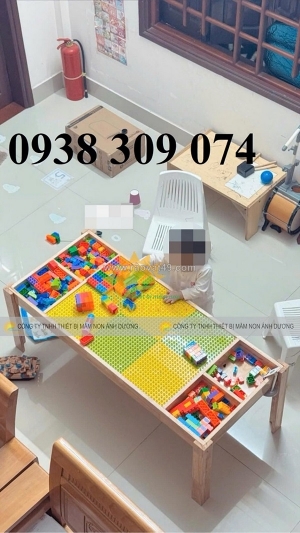 Bàn chơi lego trẻ em , bàn lego khu vui chơi