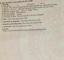 Bán đất biển góc 2mt đường 10,5m tân trà & nguyễn bá ngọc