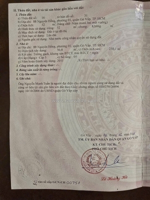 Bán mặt tiền kinh doanh 88 nguyên hồng p1 gò vấp