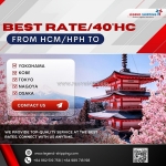 Best rate 40’hc: from hcm/hph to yokohama - kobe - tokyo - nagoya - osaka