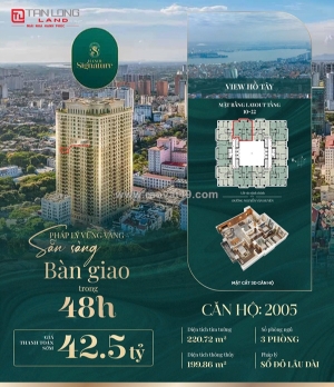Căn 2005 hanoi signature – view hồ tây, rộng gần 200m², thanh toán 42.5 tỷ –