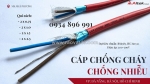 Cáp chống cháy chống nhiễu 2x 1.5 đạt chuẩn bs6387, iec 60331 thanh hóa, nghệ an, hà tĩnh.