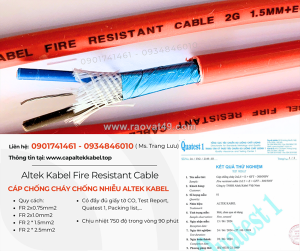 Cáp chống cháy chống nhiễu 2x0.75/ 2x1.0/ 2x1.5/ 2x2.5 altek kabel chính hãng