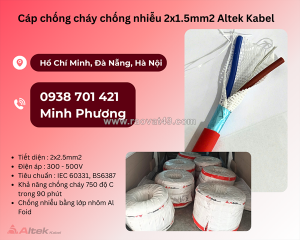 Cáp chống cháy chống nhiễu altek kabel 2x1.5 đà nẵng, quảng ngãi, quảng trị