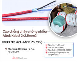 Cáp chống cháy chống nhiễu altek kabel 2x2.5mm2 tại đà nẵng – hà nội – hồ chí minh