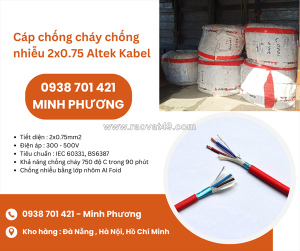 Cáp điện chống cháy chống nhiễu 2x0.75 altek kabel sẵn kho đà nẵng, hà nội, hồ chí minh