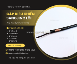 Cáp điều khiển sangjin 2x0.5/2x0.75/2x1.25/2x1.5/2x2.5 bình dương, đồng nai, hcm