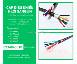 Cáp rvvp/ cxv 6x0.5/6x0.75/6x1.25/6x1.5/6x2.5 sẵn hcm