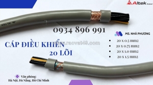 Cáp tín hiệu 20 lõi dùng trong hệ thống điều khiển quy nhơn, khánh hòa, gia lai