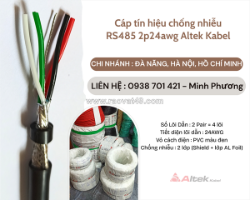 Cáp tín hiệu chống nhiễu rs485 2p24awg altek kabel đà nẵng, gia lai, huế