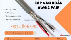 Cáp vặn xoắn awg 2 pair 22 awg giao ngay khánh hòa, bình định, gia lai.