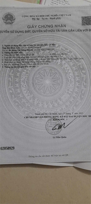 Chính chủ cần bán nhanh lô đất đẹp tại xã đông thạnh, huyện hóc môn, tphcm