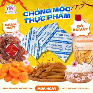 Chống mốc bánh mứt từ gốc bằng gói hút oxy oxytoc