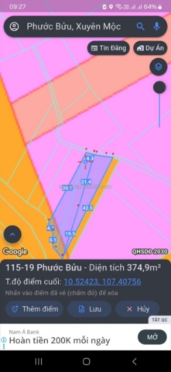 Chủ cần bán gấp lô này! tt phước bửu (cũ) xã hồ tràm tphcm.