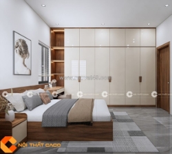 Combo phòng ngủ độ hoàn thiện cao màu nâu gỗ đẹp bền