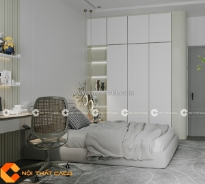 Combo phòng ngủ tone trắng thiết kế sang trọng