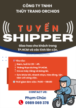 Công ty tnhh thùy trang orchids tuyển dụng shipper