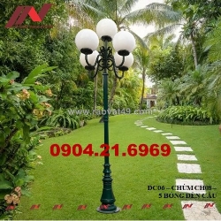 Cột đèn sân vườn dc06 lắp chùm đèn 5 bóng phan nguyễn hiện đại