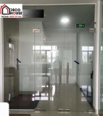 Cửa kính thủy lực không khung: tối giản, sang trọng