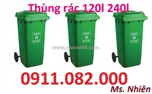 Cung cấp thùng rác đạt chuẩn giá rẻ- thùng rác 120l 240l giá rẻ tại vĩnh long-lh 0911082000