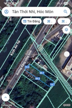 Đất (16x66) mặt tiền đặng công bỉnh – tân thới nhì, hóc môn