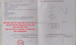 Đất đẹp –giá tốt- bán gấp lô đất shr hẻm nội bộ lê thị hà, đường lê thị hà, tân