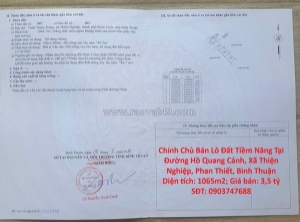 Đất đẹp - giá tốt - bán gấp lô đất tiềm năng tại đường hồ quang cảnh, xã thiện