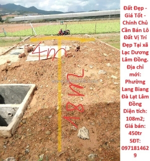 Đất đẹp - giá tốt - chính chủ cần bán lô đất vị trí đẹp tại xã lạc dương lâm