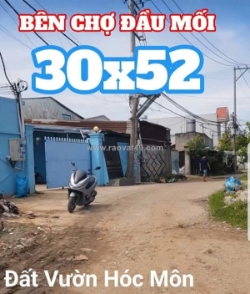 Đất vườn siêu đẹp (30x52) – gần chợ đầu mối hóc môn – 19,5 tỷ