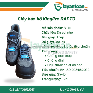 Giày bảo hộ kingpro s101 rapto – giải pháp an toàn cho môi trường nhiệt và công nghiệp nặng