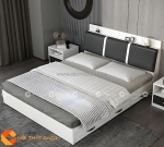 Giường ngủ gỗ công nghiệp dạng hộp bọc nệm đầu giường tinh tế