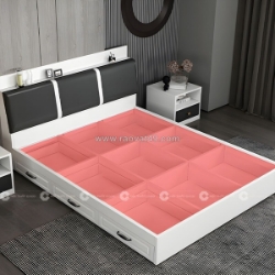 Giường ngủ gỗ công nghiệp dạng hộp bọc nệm đầu giường tinh tế