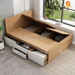 Giường ngủ gỗ công nghiệp tích hợp hộc kéo hiện đại