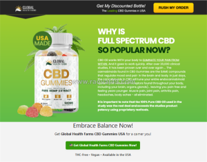 Global health farms cbd gummies reviews: pain