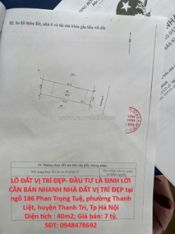Lô đất vị trí đẹp- đầu tư là sinh lời cần bán nhanh nhà đất vị trí đẹp tại