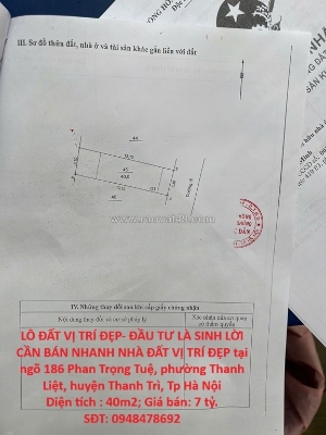 Lô đất vị trí đẹp- đầu tư là sinh lời cần bán nhanh nhà đất vị trí đẹp tại