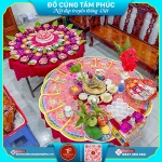 Mâm cúng mụ tone hồng – lời chúc dịu dàng dành cho bé gái