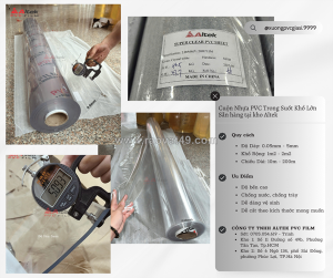 Màng nhựa pvc dẻo trong suốt đạt tiêu chuẩn an toàn, chi phí thấp