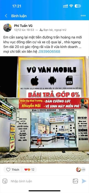 Mặt bằng đẹp – giá tốt  – chính chủ cần sang nhanh mặt bằng tại 112/32 , trần