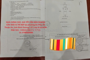 Nhà chính chủ- giá tốt cần bán nhanh căn nhà vị trí đẹp tại tp thuận an, tỉnh