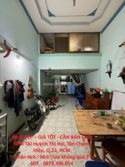 Nhà đẹp – giá tốt –cần bán gấp nhà tại huỳnh thị hai, tân chánh hiệp, q.12, hcm