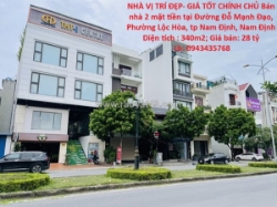 Nhà vị trí đẹp- giá tốt chính chủ bán nhà 2 mặt tiền tại tp nam định, tỉnh nam