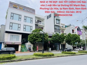 Nhà vị trí đẹp- giá tốt chính chủ bán nhà 2 mặt tiền tại tp nam định, tỉnh nam