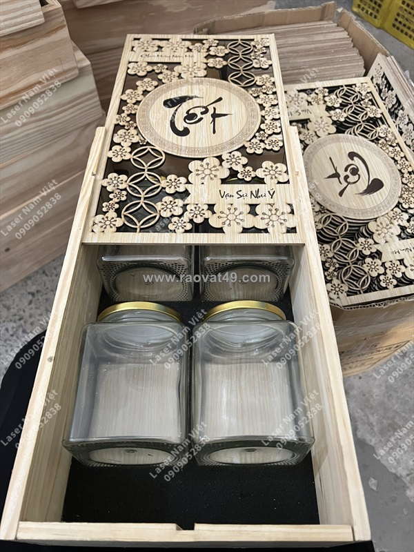 Nhận gia công – sản xuất hộp quà gỗ tết theo yêu cầu – số lượng ít nhiều đều nhận