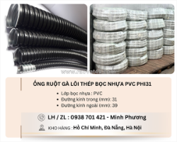 Ống ruột gà lõi thép bọc nhựa pvc phi31 đà nẵng, bình định, quảng trị